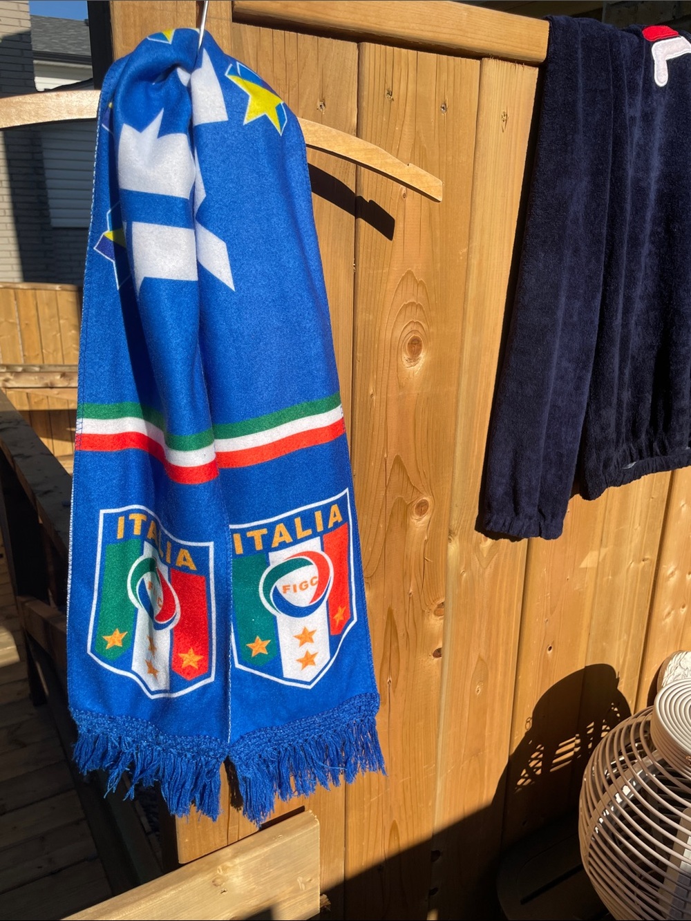 Italy National Football Team Scarf 4-Star FIGC Blue Supporters Soccer Scarf